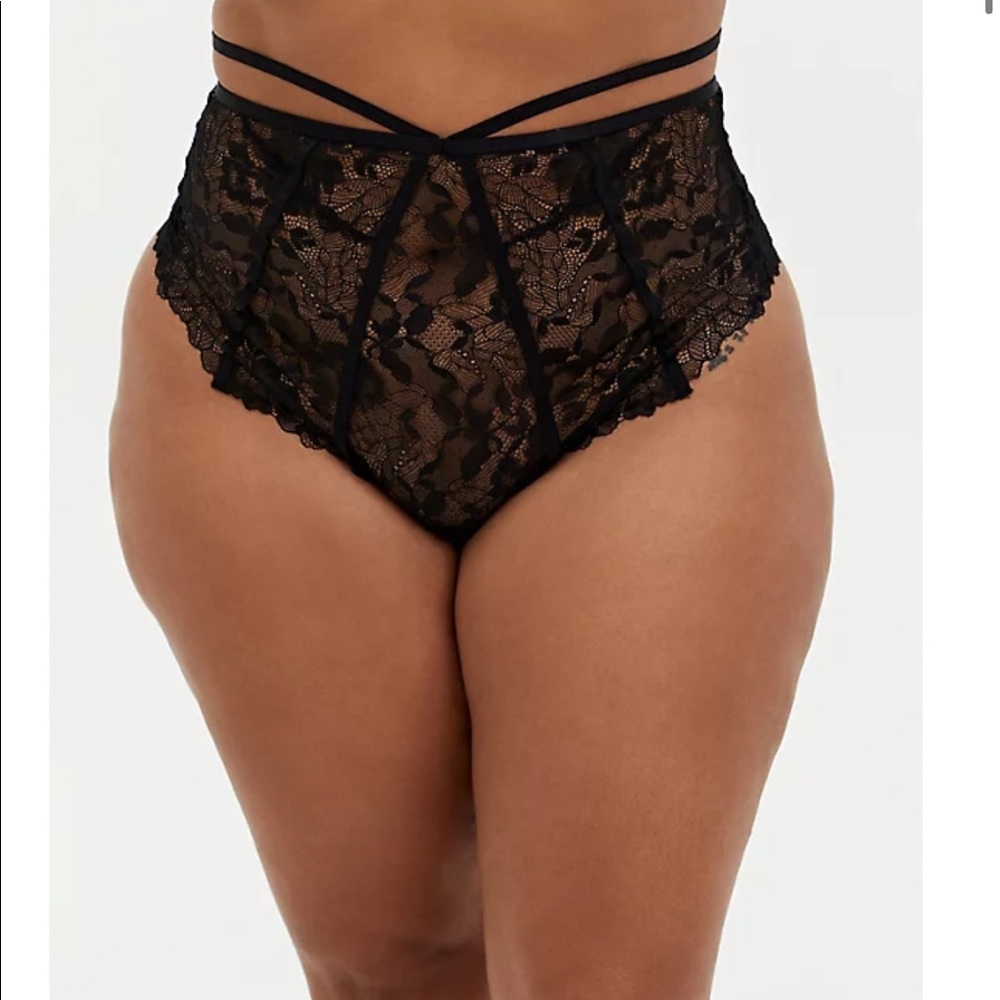 **NEW** High Waist Lace Strappy Open Back Thong